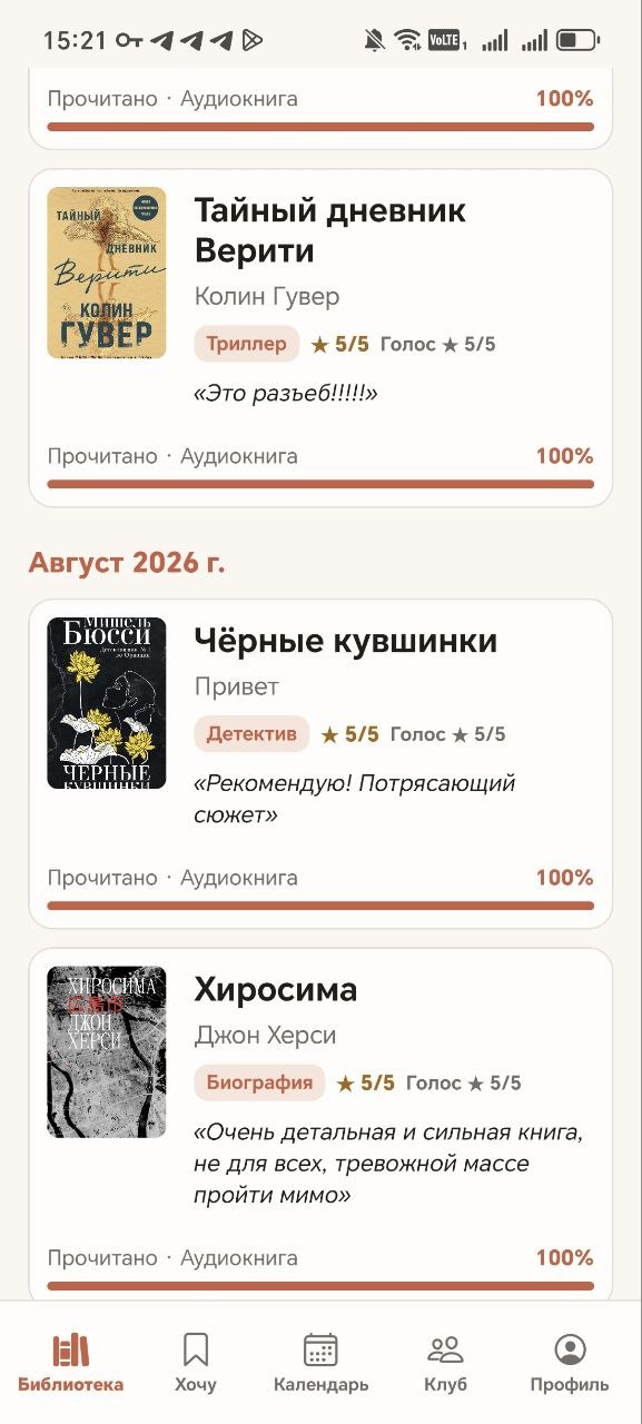 Библиотека Reading Journal